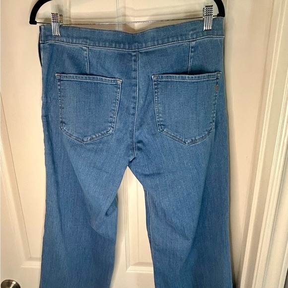 👖”Express” 70’s Look Cotton Blend Wide Leg Flare Denim Mid Rise Jeans” Size 10 - Picture 3 of 13